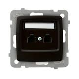 KARO Gniazdo telefoniczne podwójne równoległe - kolor czekoladowy metalik