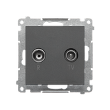 Simon 55 Gniazdo antenowe R-TV zakończeniowe 10dB do gniazd przelotowych 1x Wejście: 5÷862 MHz Grafi