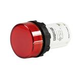 Lampka monoblok 24V LED, płaski klosz, czerwona