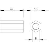 MUFY DYSTANSOWE M8X30