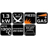 Palnik gazowy nakręcany, 360 stopni
