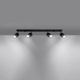 Plafon NERO 4 czarny/chrom