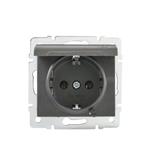 LOGI Gniazdo z uziemieniem IP44 Schuko śrubowe grafit 16A 250V 021230141 25264 KANLUX