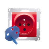 Simon 54 Gniazdo DATA z kluczem up czerwone