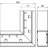 GS-SFS90130RW, Naroże płaskie 90X130 CZ.B.