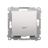Simon 54 Łącznik schodowy z podświetleniem LED 10A 250V szybkozłączka srebrny mat DW6L.01/43 KONTAKT