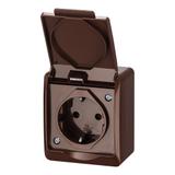 GNT HERMES 2P+Z schuko IP44 brąz