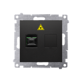 Simon 54 Gniazdo światłowodowe / optyczne pojedyncze SC/APC czarny