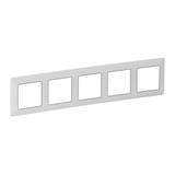 Valif:Ramka x5 Biała/Chrom 754035 LEGRAND
