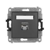 ICON Mechanizm gniazda komputerowego pojedynczego 1xRJ45, kat. 6, ekranowany, 8-stykowy grafitowy ma