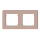 MINI Ramka uniwersalna podwójna kwadratowa z tworzywa łososiowy