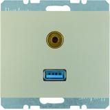 BERKER K.5 Gniazdo USB / 3,5mm Audio stal szlachetna lakierowana 3315397004 HAGER