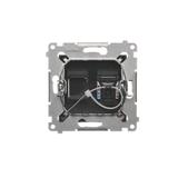 Simon 54 Gniazdo komputerowe pojedyncze RJ45 kategoria 6 z przesłoną przeciwkurzową czarny