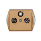 TREND Mechanizm gniazda abonenckiego RTV-SAT przelotowego 10dB złoty metalik