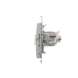 Simon 54 Gniazdo komputerowe pojedyncze RJ45 kategoria 6 ekranowane z przesłoną przeciwkurzową srebr