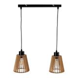 DELOS 2P E27, lampa wisząca, max. 2x60W, czarna, drewno