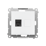 Simon 55 Gniazdo telefoniczne pojedyncze RJ12 Biały mat