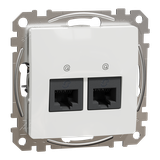 Sedna Design & Elements, gniazdo komputerowe 2xRJ45 kat.6 UTP, białe