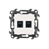 Simon 24 Gniazdo komputerowe podwójne RJ45 kat. 5e biały N52.01/11