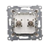 Simon 54 Gniazdo ekwipotencjalne podwójne złoty mat