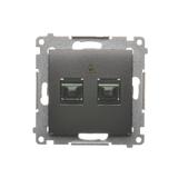 Simon 54 Gniazdo światłowodowe / optyczne podwójne SC/APC antracyt