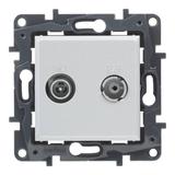 Niloe Step - gniazdo TV-R-SAT przelotowe, 14 dB- kolor aluminium, Legrand