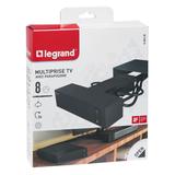 PRZEDŁUŻACZ DO KĄCIKA TV, 4X2P+Z + 4X2P, Z OGRANICZNIKIEM PRZEPIĘĆ, Z PRZEWODEM 2.0 METRA 3X1.5 MM2