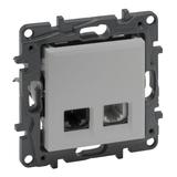Niloe Step - Gniazdo Rj11 + Rj45 Kat. 6 Utp- Kolor Aluminium 863356 LEGRAND