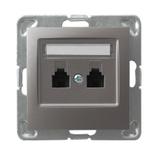 IMPRESJA Gniazdo telefoniczne podwójne równoległe - kolor tytan