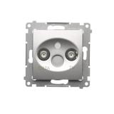 Simon 54 Gniazdo TV-DATA. Dwa porty wyjściowe typu Częstotliwość dla wejścia 5-1000 MHz srebrny mat