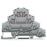 złączka czteropiętrowa 4 mm2 L1 L2 szara