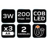 Lampa biwakowa bateryjna 200 lm 3xAA 3 w 1 COB LED