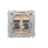 Simon Basic Gniazdo komputerowe RJ45 kategoria 6 podwójne z przesłoną przeciwkurzową . Montaż na łapki lub wkręty beż BM62.01/12 KONTAKT