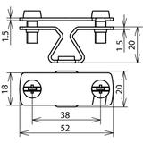 Wspornik DEHNhold do płaskownika 30x3,5 mm, z gwintem wewn. M8, NIRO