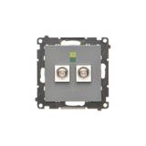 Simon 55 Gniazdo ekwipotencjalne podwójne Grafitowy mat