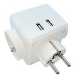 ROZGAŁĘŹNIK +"0" 3xGN 16A + 2xUSB MAX.2.4A