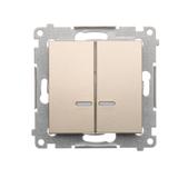Simon 54 Łącznik świecznikowy z podświetleniem LED i do wersji IP44 16A 250V zaciski śrubowe złoty mat *Posiada wkładkę DU1W DW5ABL.01/44 KONTAKT