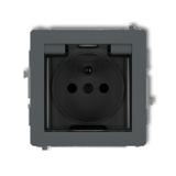 DECO Mechanizm gniazda bryzgoszczelnego z uziemieniem 2P+Z (klapka dymna, przesłony torów prądowych)