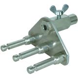 Płyta przyłączenia uziemienia z gniazdem, 3 punktami mocowania z tuleją fi 16 mm