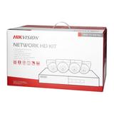 HIKVISION Zestaw monitoringu składający się z 4 kopułkowych kamer IP-CAM-T240H oraz z 8-kanałowego r