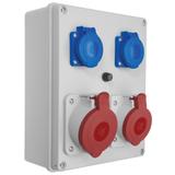 Rozdzielnia R-BOX 240, 1 x 32A / 5p, 1 x 16A / 5p, 2 x 230 V