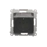 Simon 54 Gniazdo IP44 bez uszczelki 16A z. śrub. klapka transp. brąz mat *Wymagana uszczelka ramki