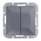 Łącznik podtynkowy schodowy podwójny Pearl, 10A, 250V, WP-2/5P, antracyt