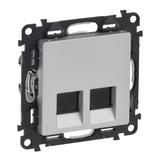 VALENA LIFE GNIAZDO 2 x RJ 45 kat. 6 UTP ALUMINIUM, Legrand