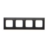 Simon 54 Premium Ramka 4-krotna PREMIUM do puszek karton-gips IP20 / IP44 czarny DRK4/49 KONTAKT