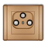 FLEXI Gniazdo multimedialne 3F DATA (Vectra) złoty metalik