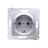 Simon 54 Gniazdo Schuko z przesłonami 16A szybkozłączka srebrny mat