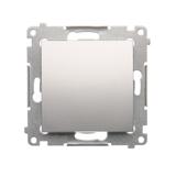 Simon 54 Przycisk pojedynczy rozwierny bez piktogramu 10A szybkozłączka srebrny mat
