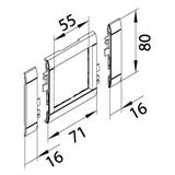 tehalit.WA Maskownica 80mm 1-kr 55x55mm PC-ABS bezhalogenowy czarny
