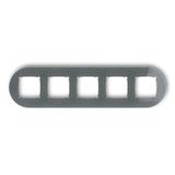 ICON Ramka uniwersalna pięciokrotna okrągła - efekt szkła (ramka: grafitowa; spód: grafitowy mat) gr